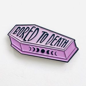 8/$40 Bored To Death Moon Phases Coffin Enamel Pin